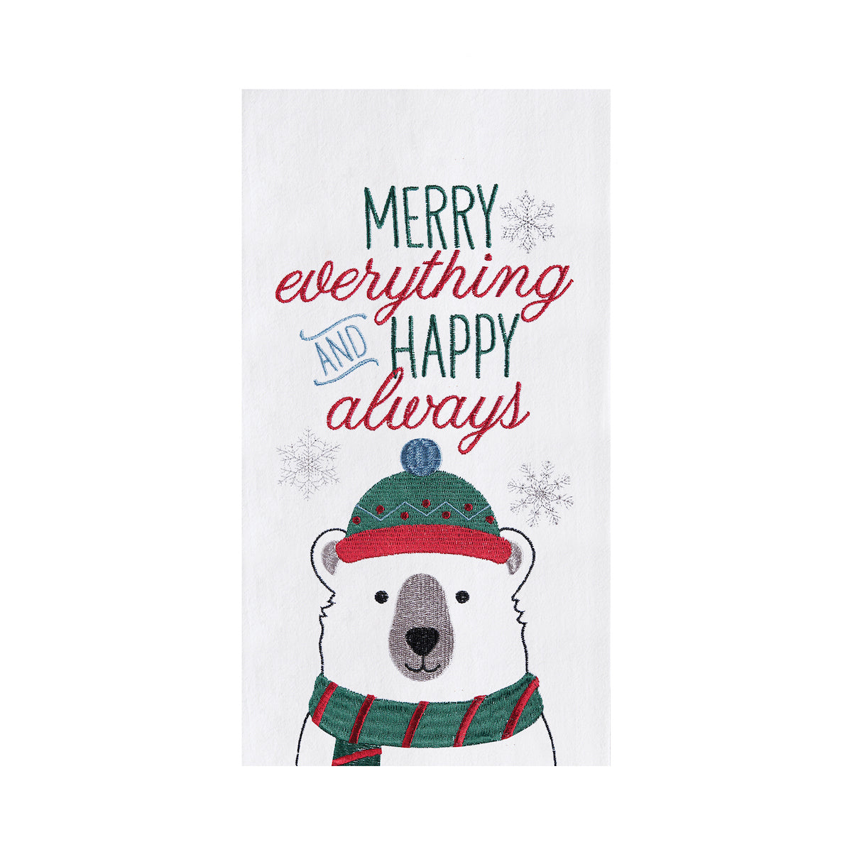 Merry Everything Polar Bear Flour Sack Kitchen Towel