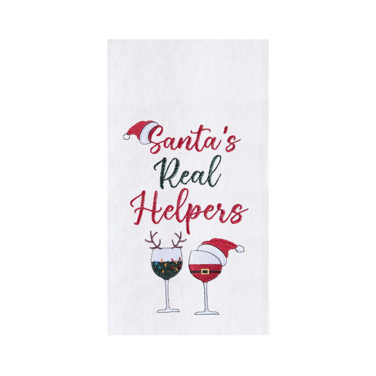 Santas Real Helpers Flour Sack Kitchen Towel