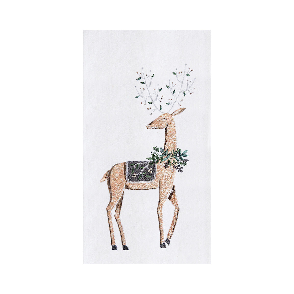 Emerald Reindeer Flour Sack Kitchen Towel