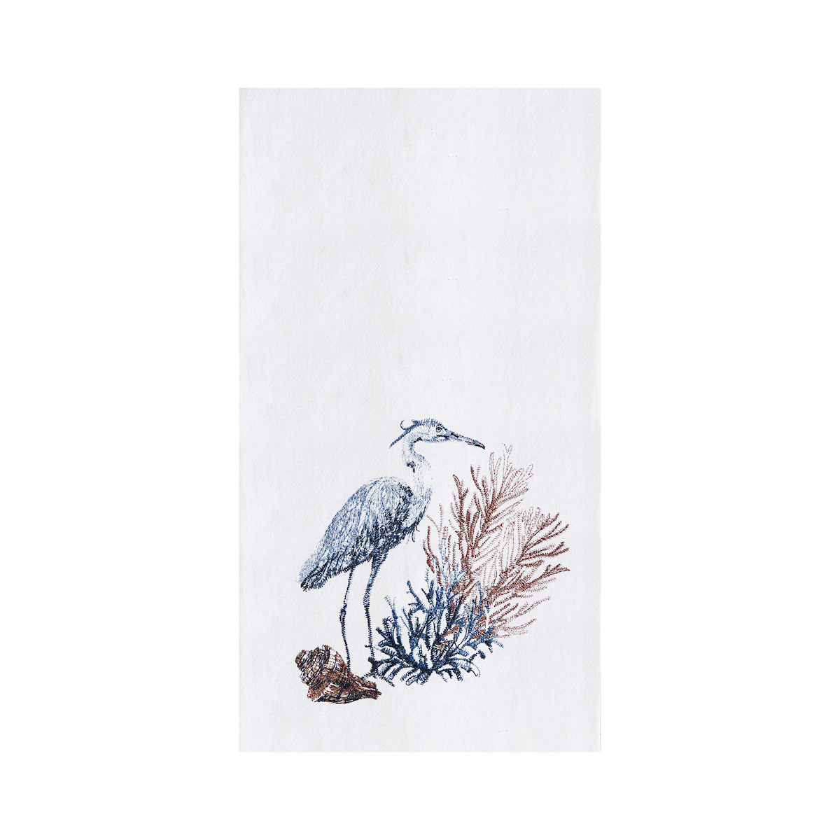 Blue Heron & Seagrass Flour Sack Kitchen Towel