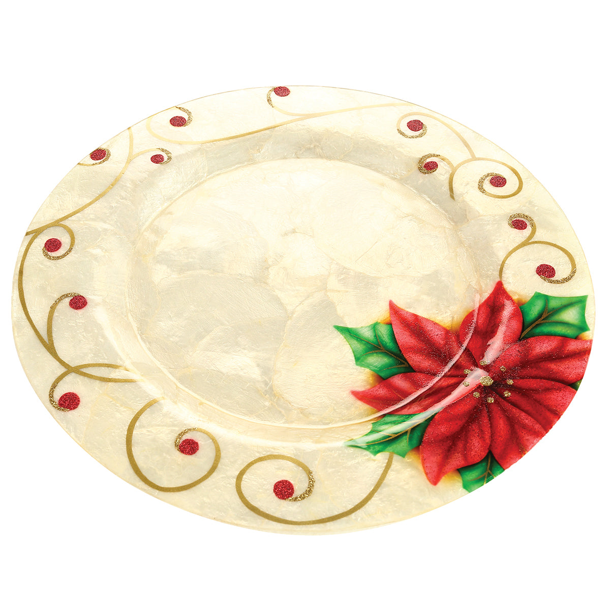 Pearlized Poinsettia Charger