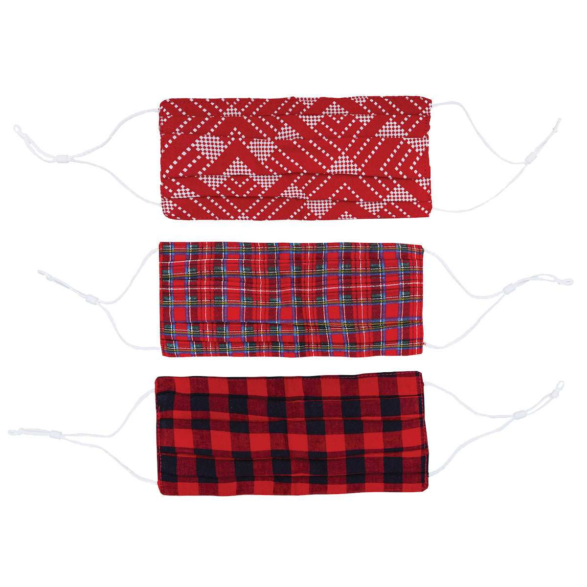 Red Plaid Oblong Face Covering