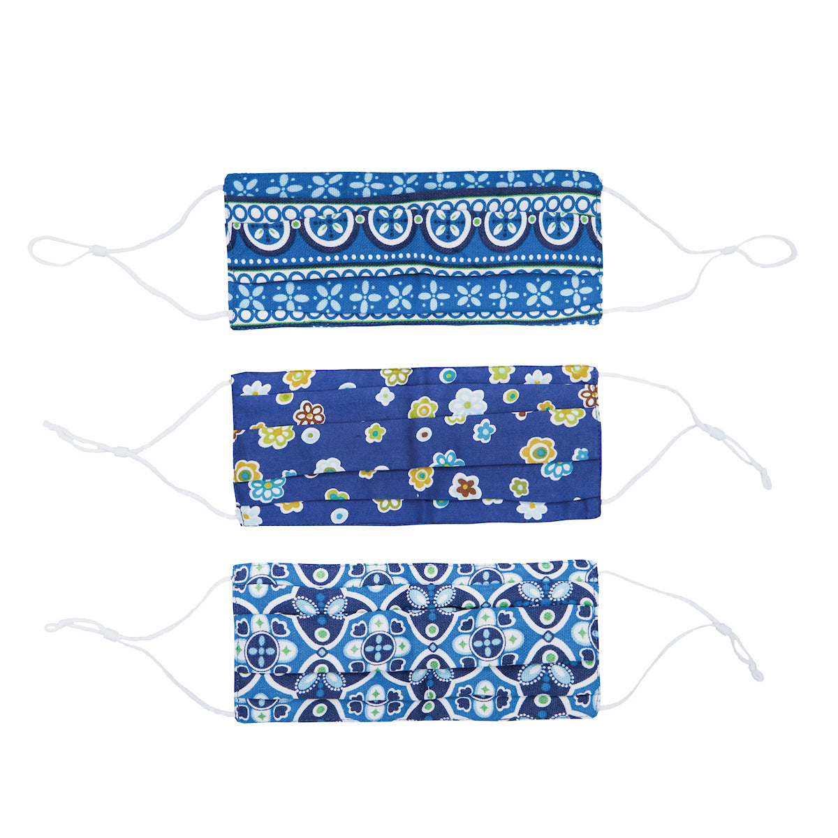Navy Pattern Oblong Face Covering