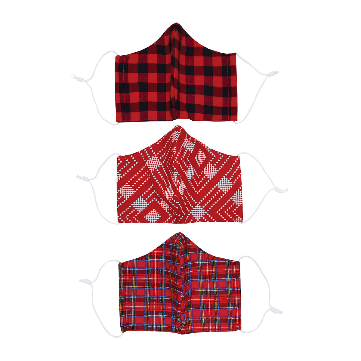 Red Plaid Shaped Face Covering