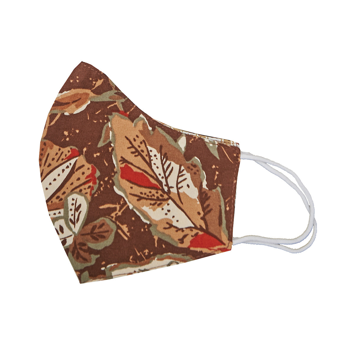 Brown Floral  Shaped Face Covering