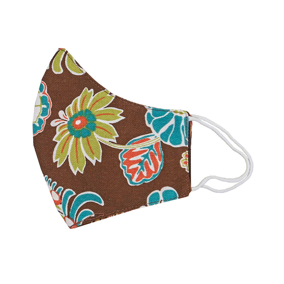 Retro Garden Brown Shaped Face Covering