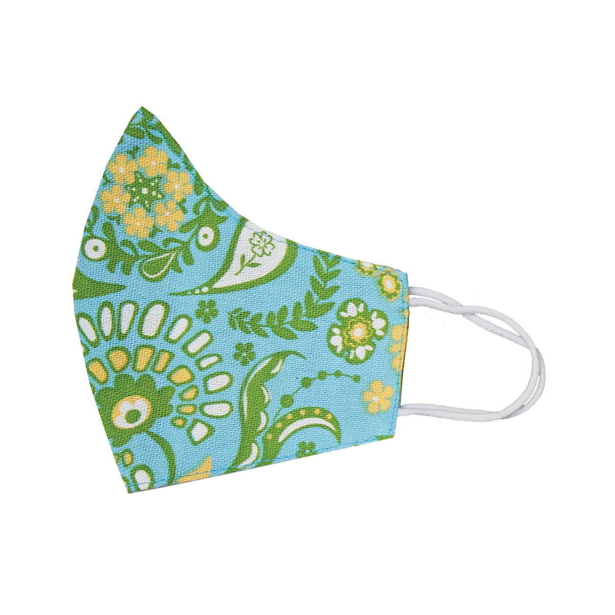 Blue Green Paisley Shaped Face Covering