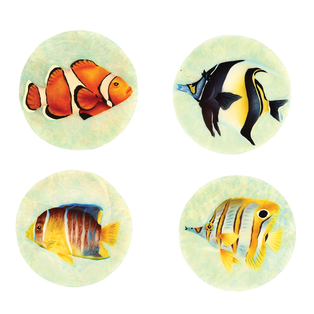 Pearlized Fish Coaster, Set of  6