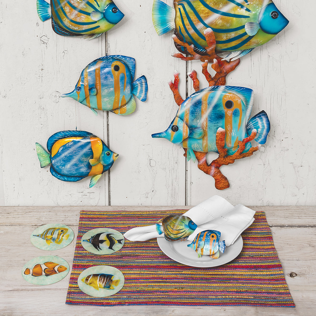 Pearlized Fish Coaster, Set of  6