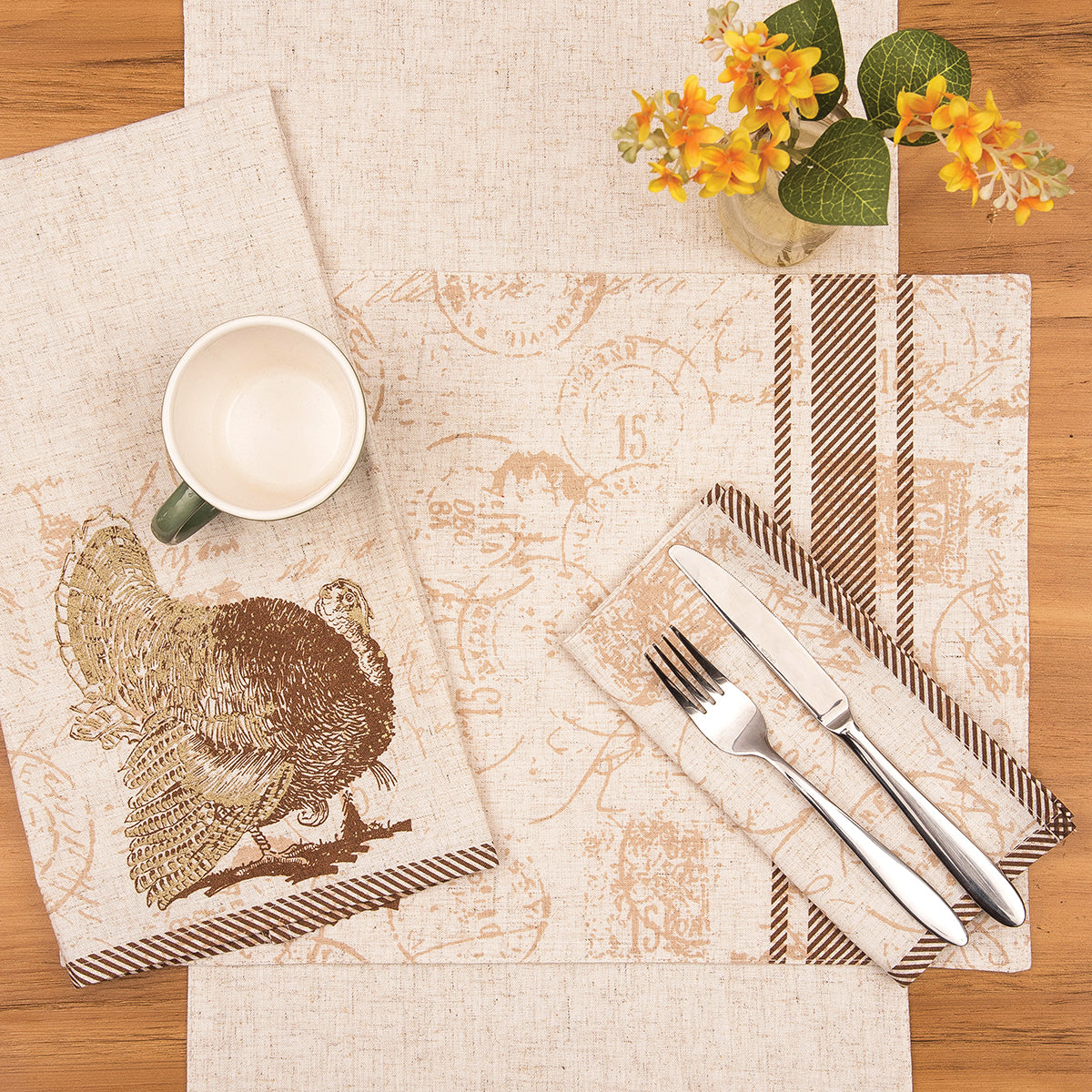 Elegant Turkey Table Linens