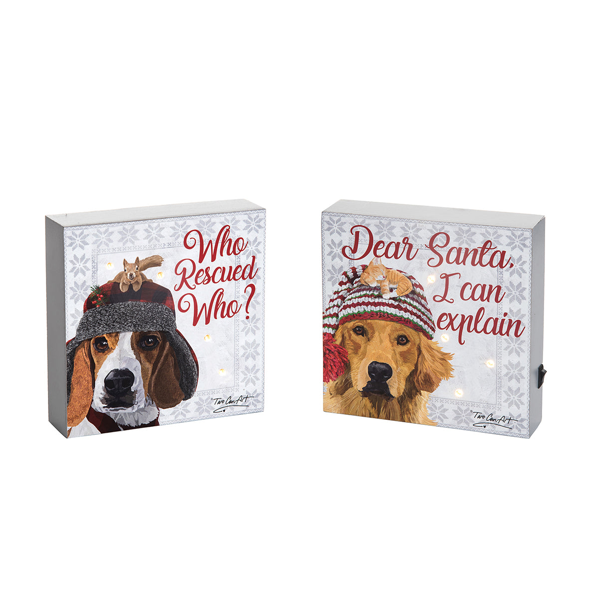 Two Can Art Dog LED Block, Set of 2