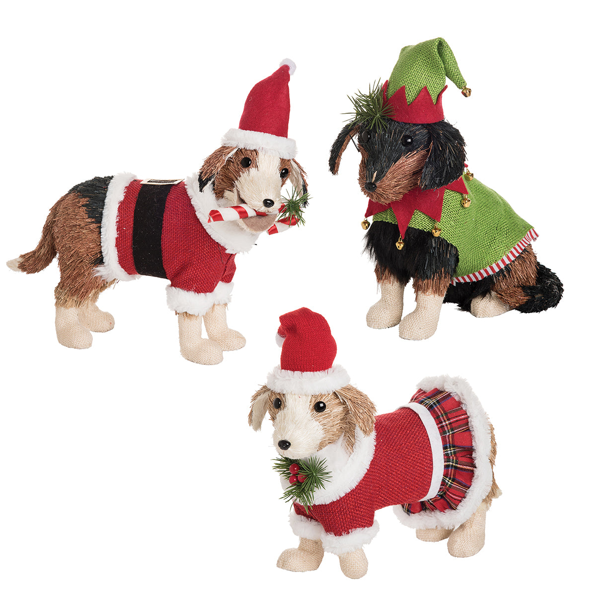 Holiday Costume Dog Figurine, Asst. of 3