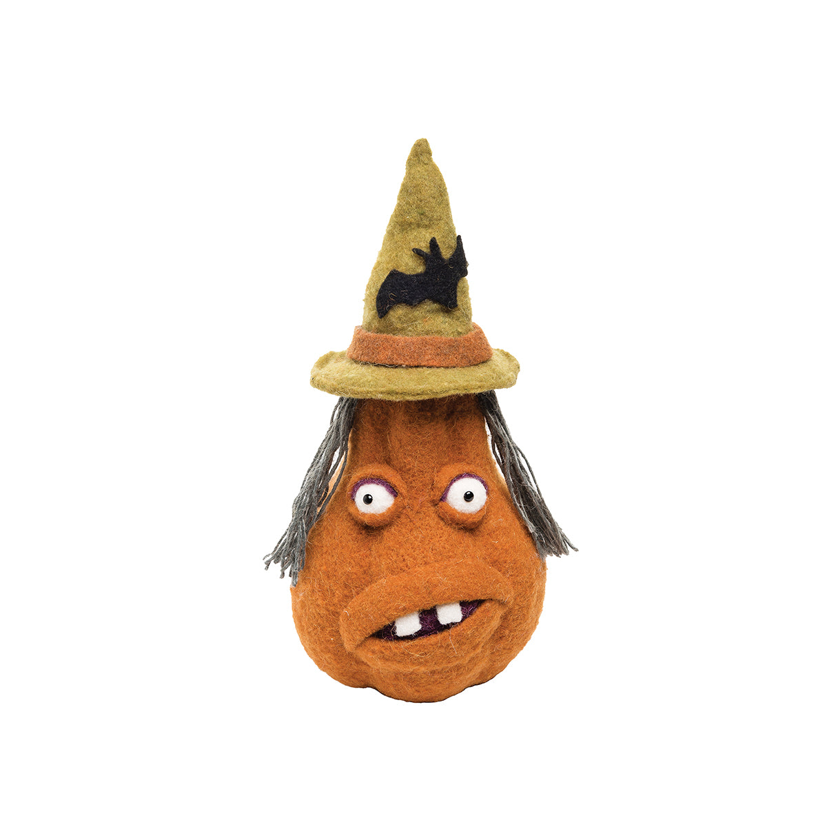 Large Wooly Ugly Face Pumpkin Figurine