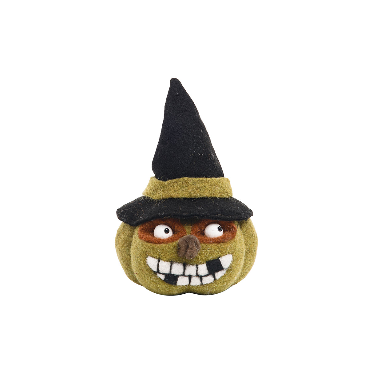 Small Wooly Ugly Face Pumpkin Figurine