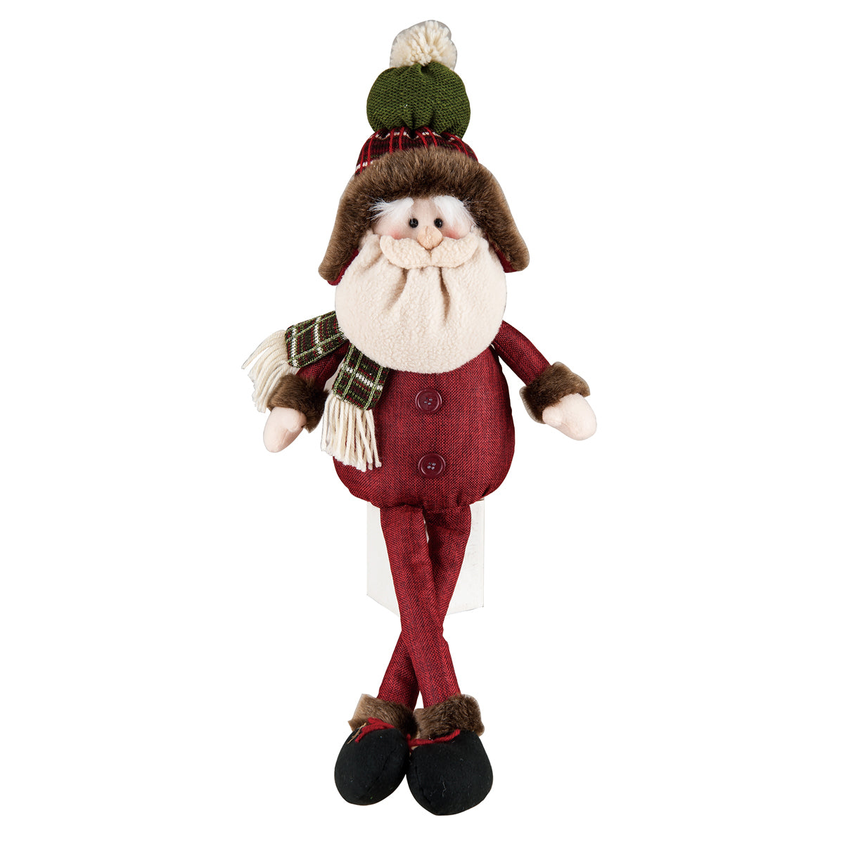 Plaid Santa Shelf Sitter Figurine