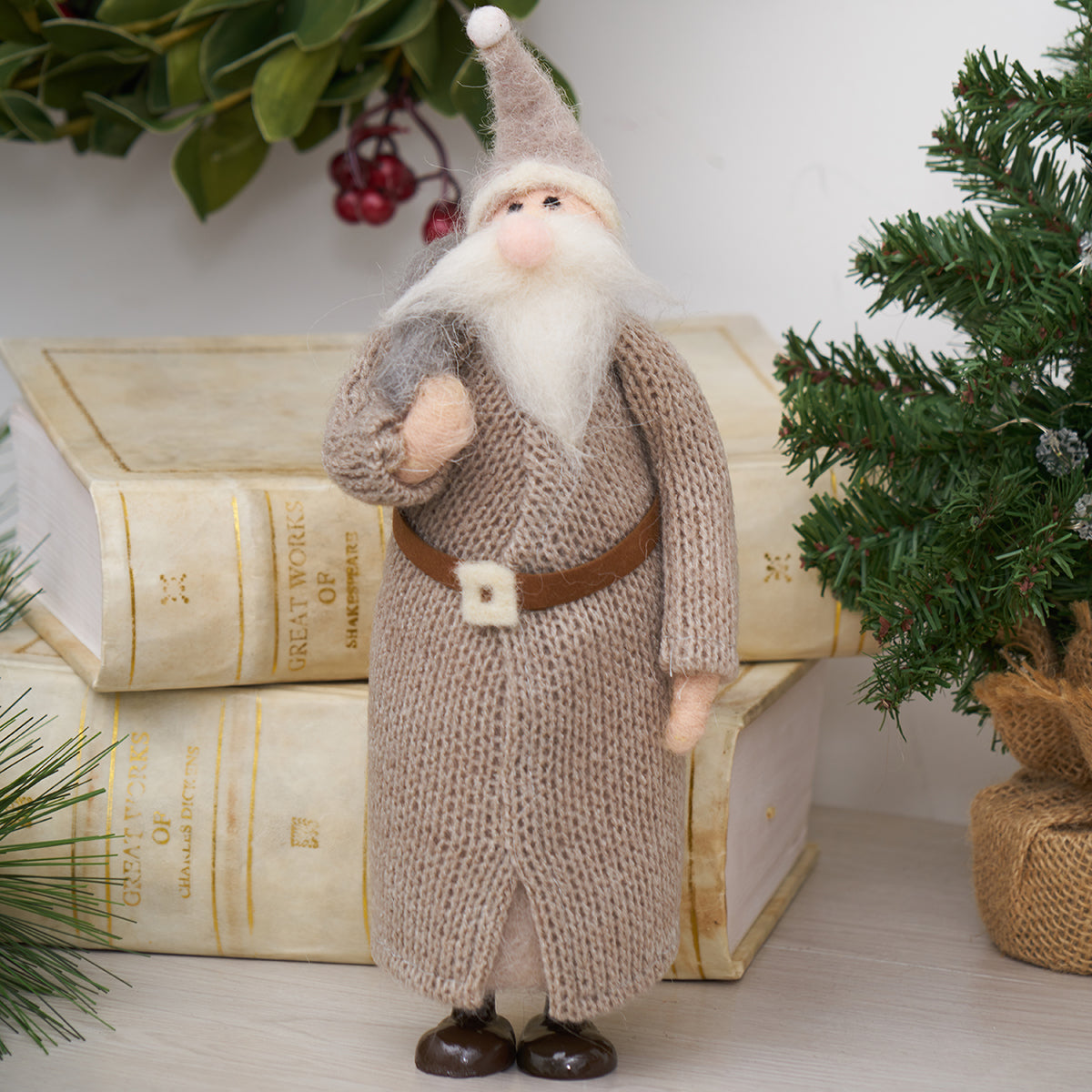 Gray Wool Santa