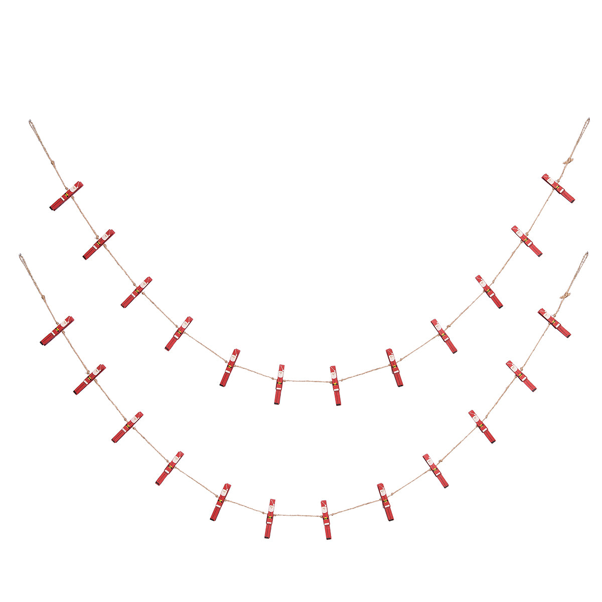 Santa Clothespin Garland, Set of 2