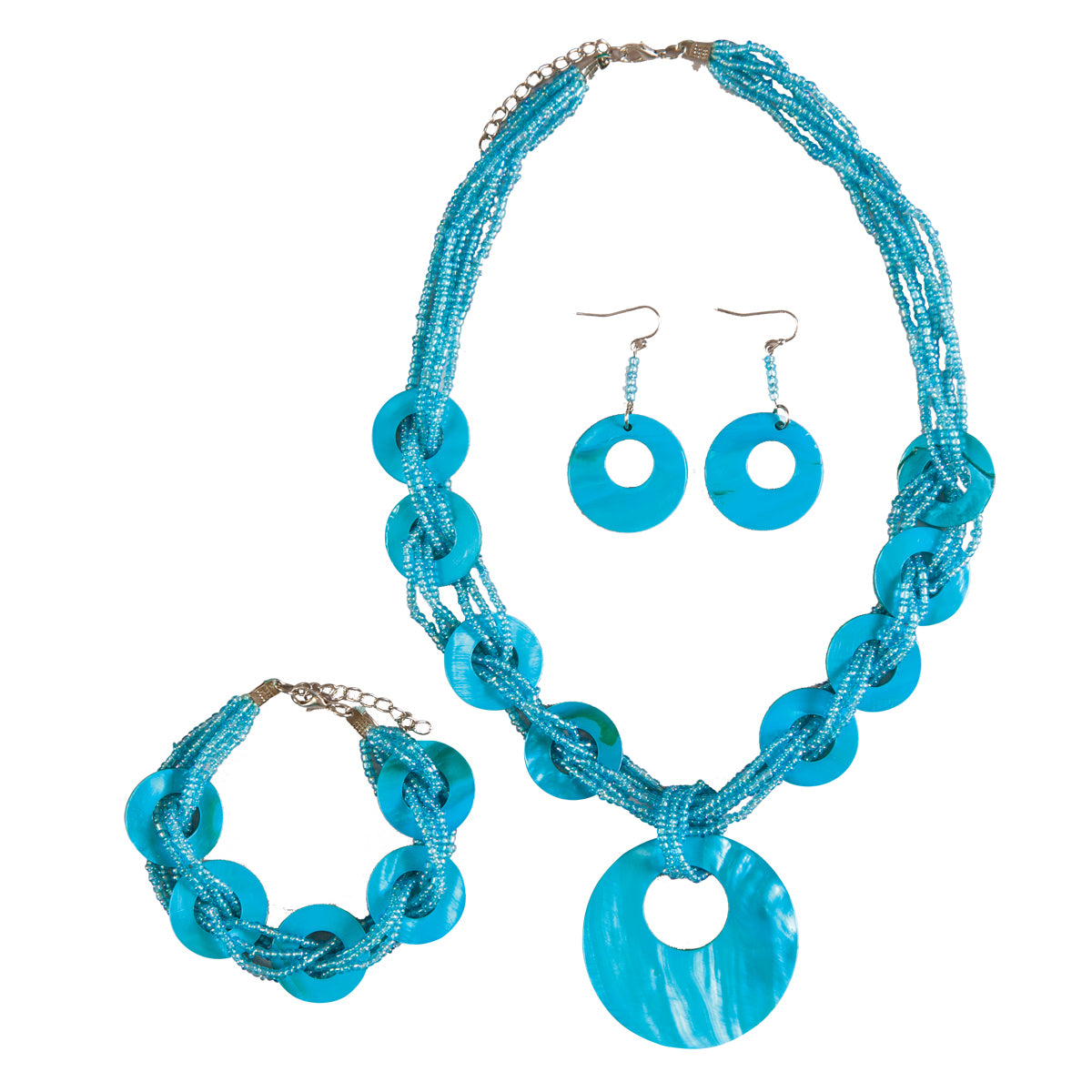 Turquoise Shell Necklace Set