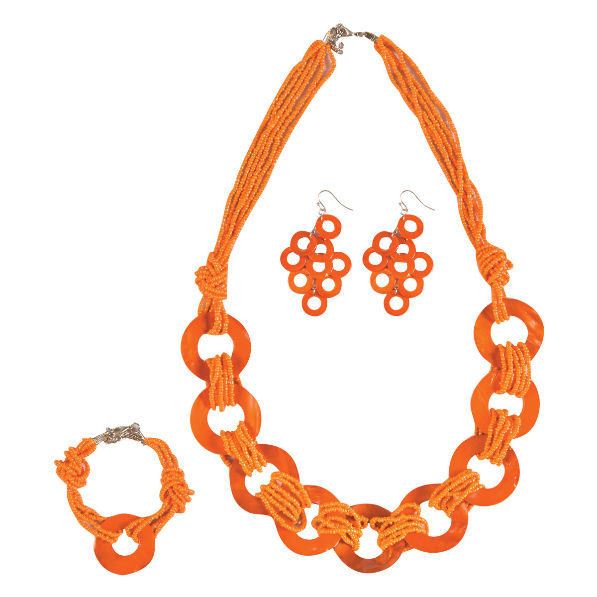 Tangerine Shell Necklace Set