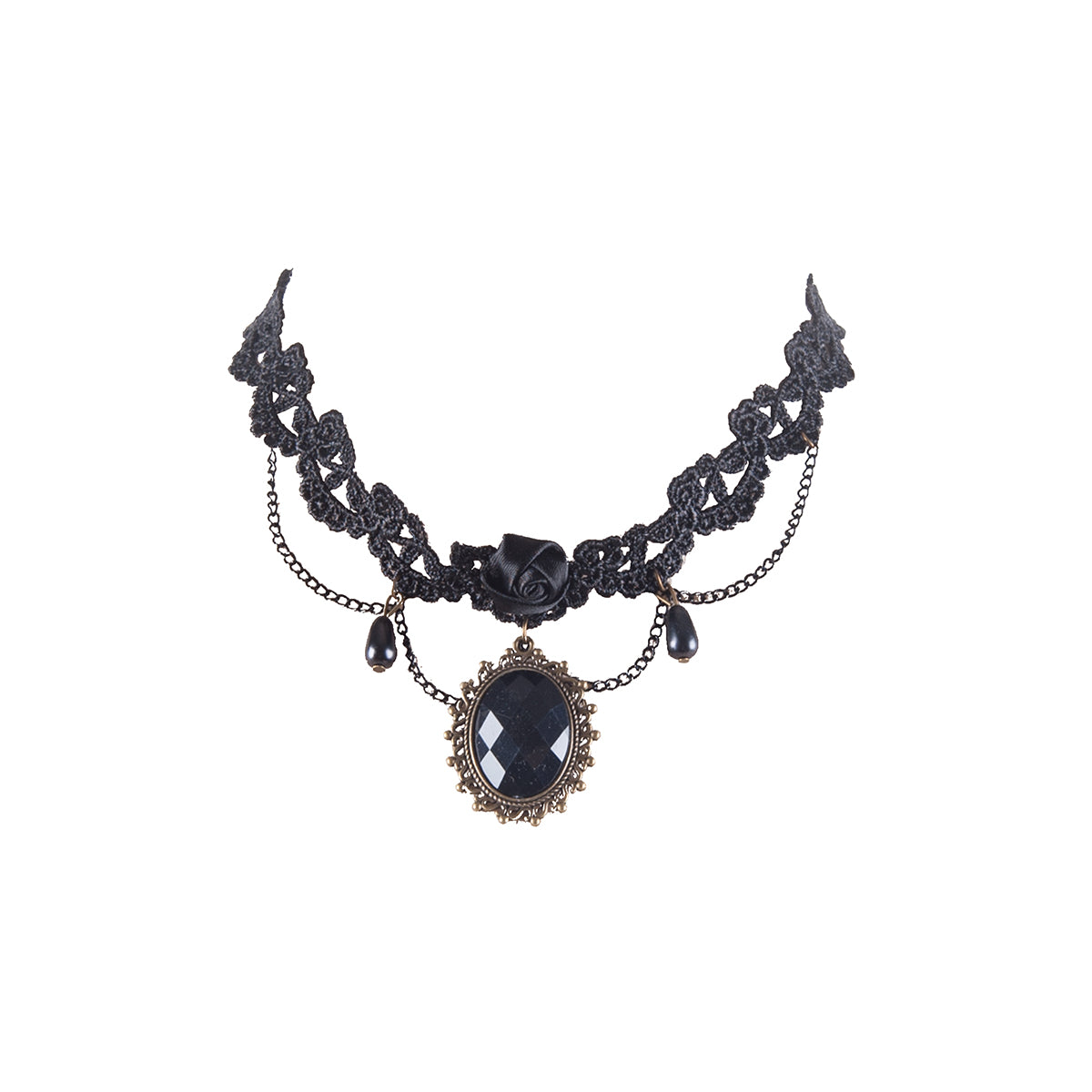 Black Jewel & Lace Choker