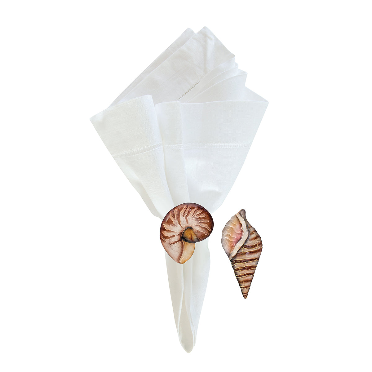 Tortoiseshell Shell Napkin Ring, Asst. of 2