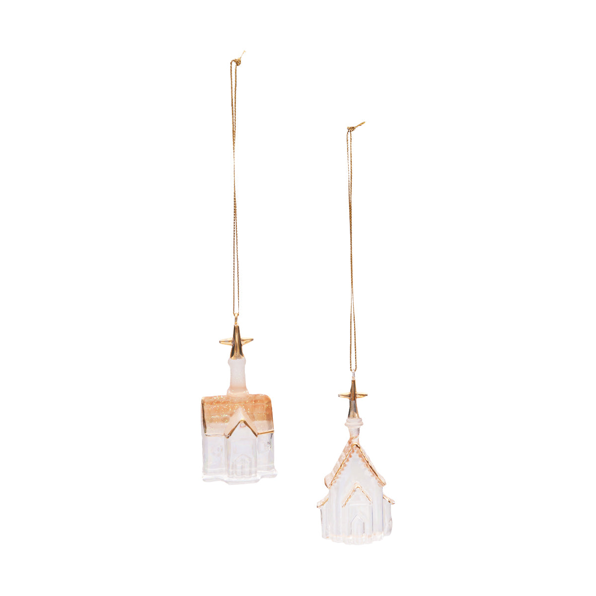 Glass Chapel Ornaments, Asst. of 2