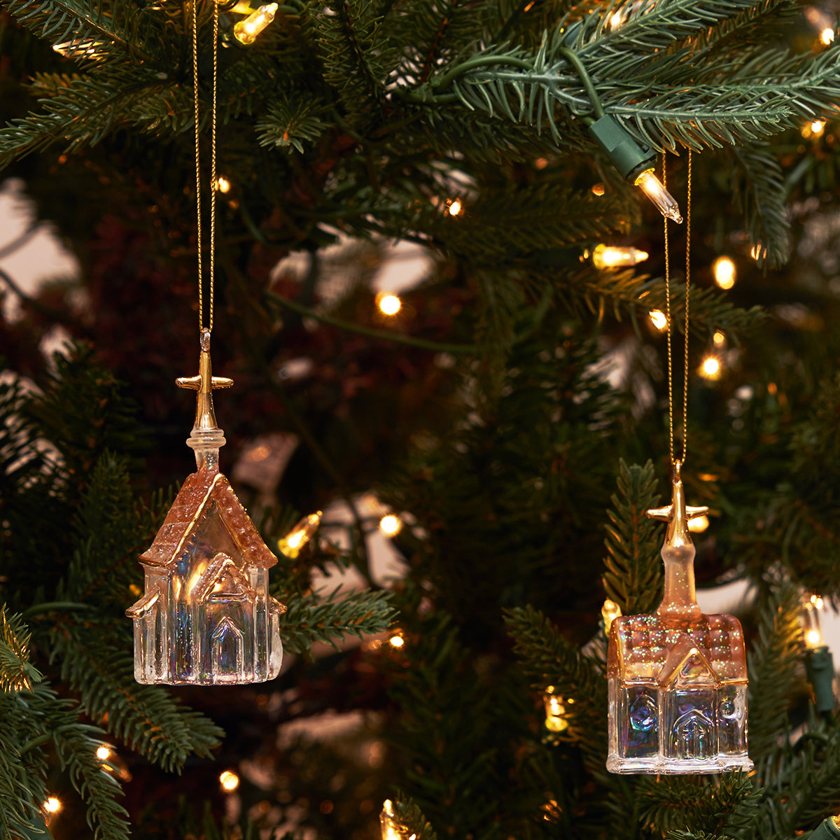 Glass Chapel Ornaments, Asst. of 2