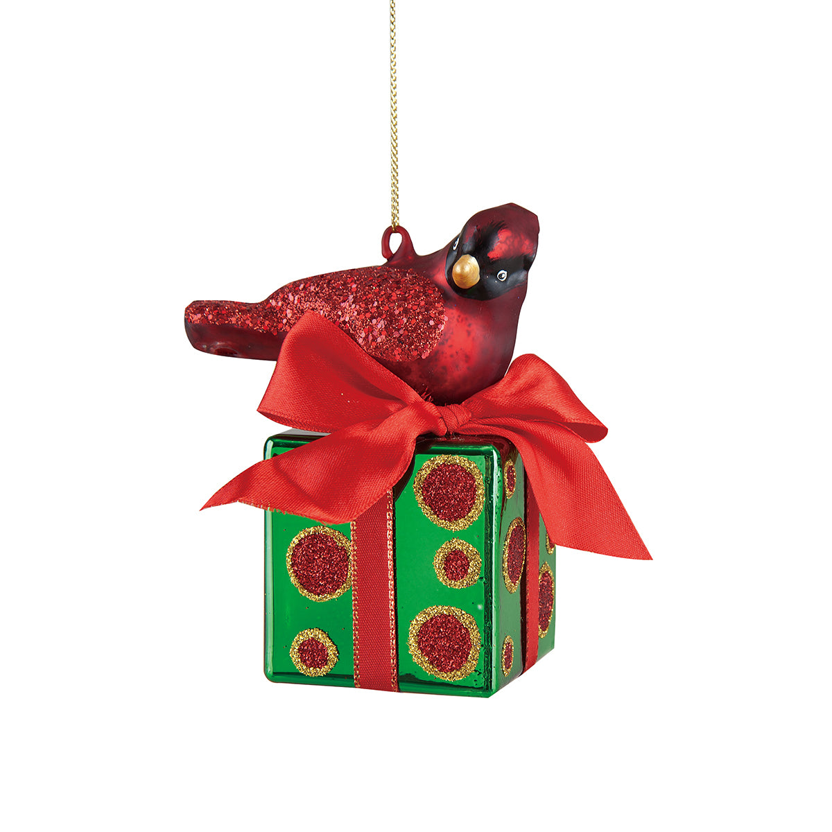 Cardinal on Package Ornament