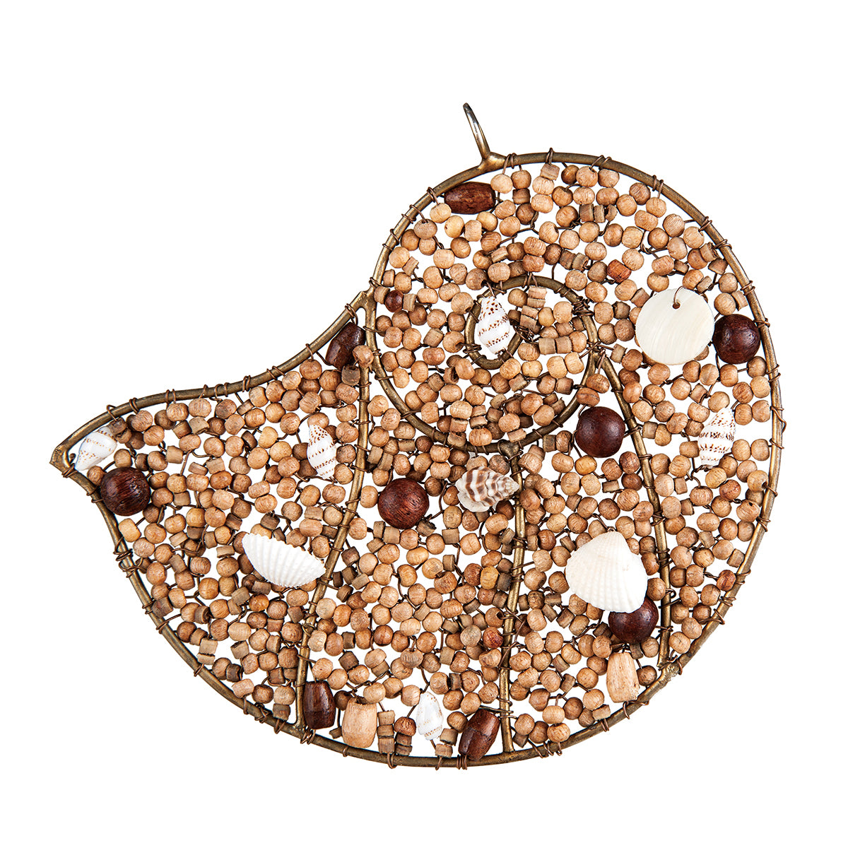 Natural Beaded Nautilus Ornament