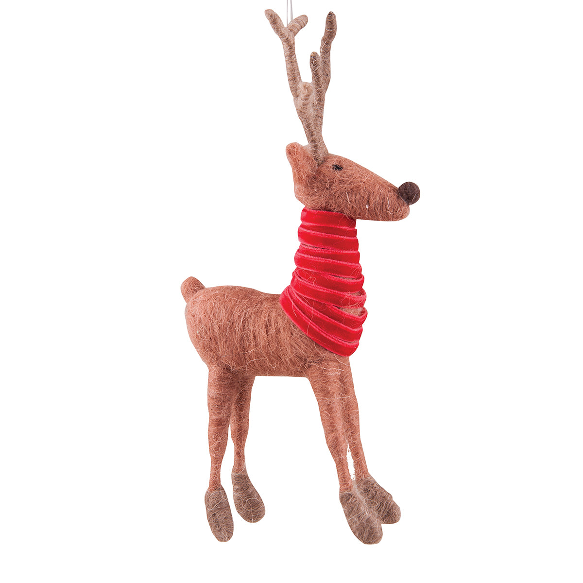 Brown Deer with  Red Ornament