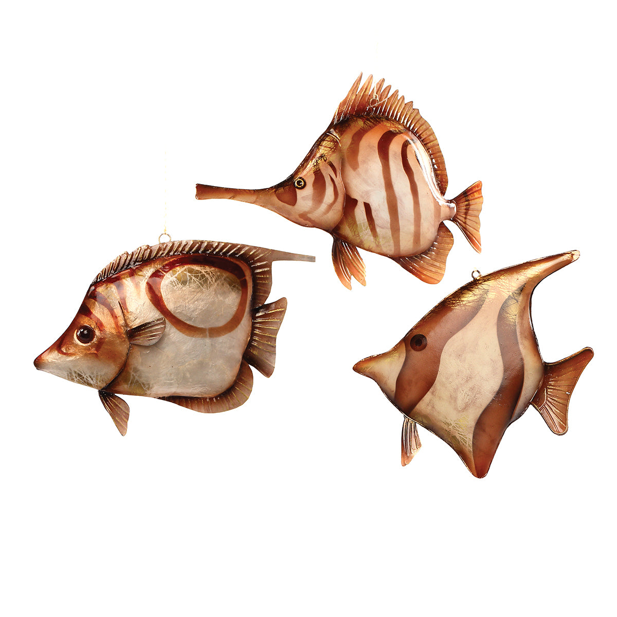 Tortoiseshell Fish Ornaments, Asst. of 3