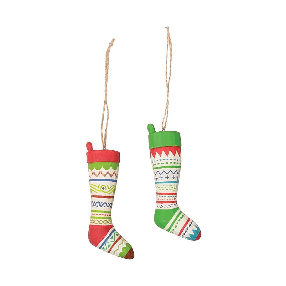 Christmas Stocking Handmade Ornaments, Asst. of 2