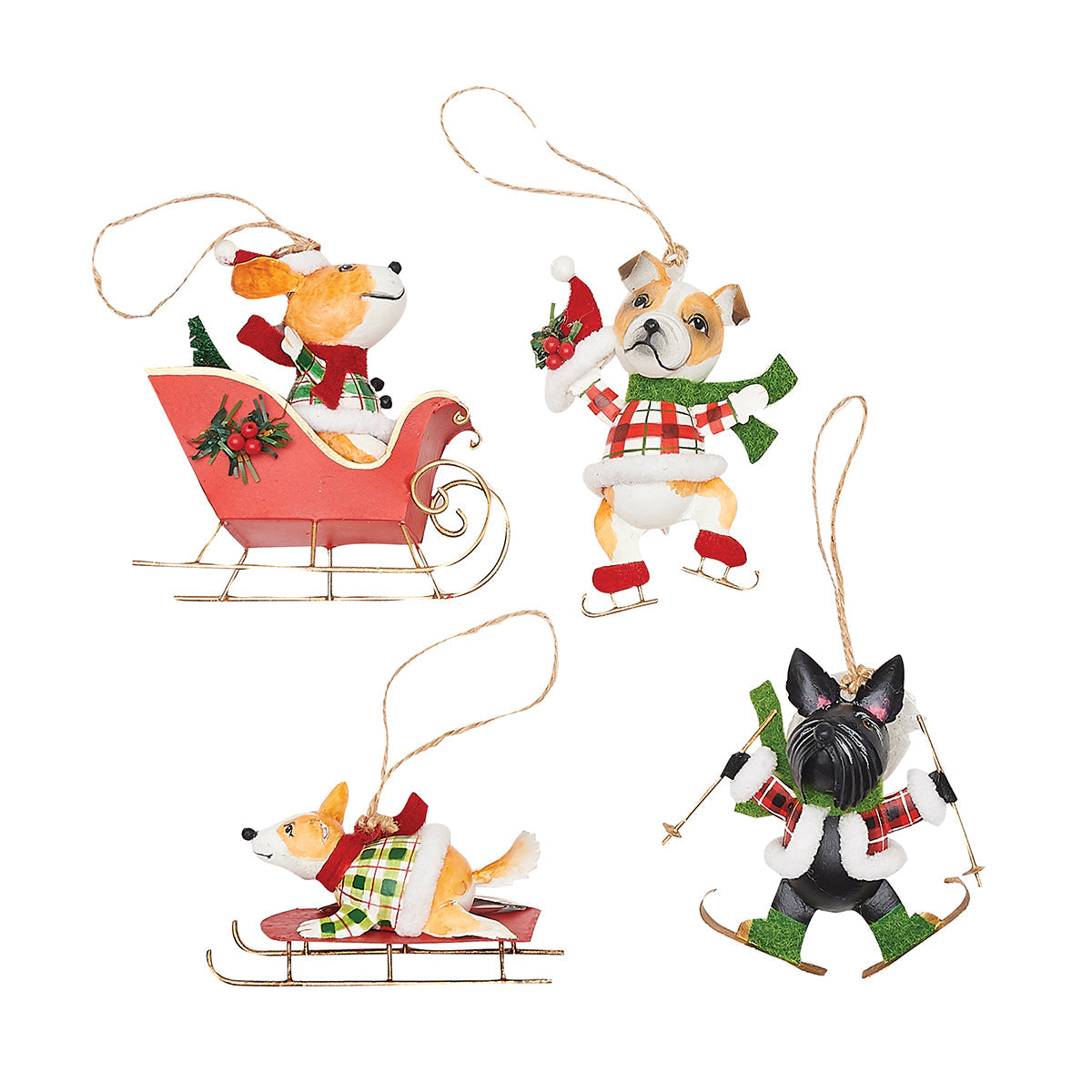 Snow Dogs Ornaments, Set of 4