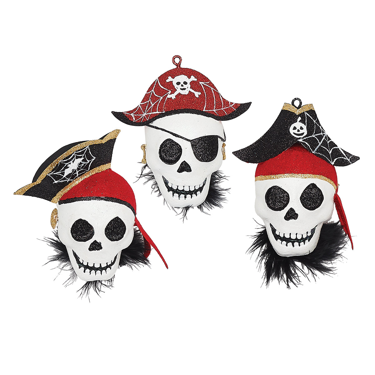 Pirate Cove Head Ornaments, Asst. of 3