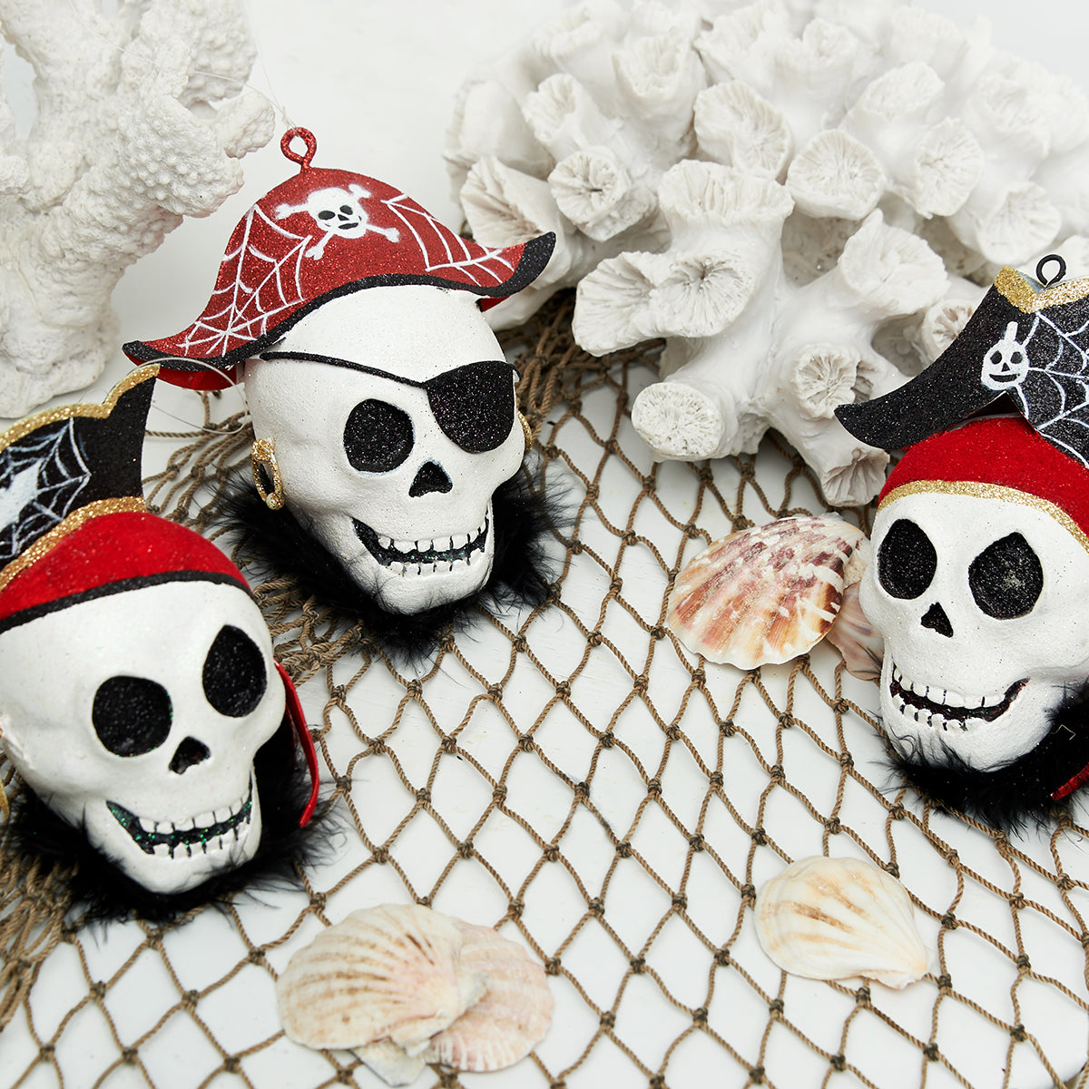 Pirate Cove Head Ornaments, Asst. of 3