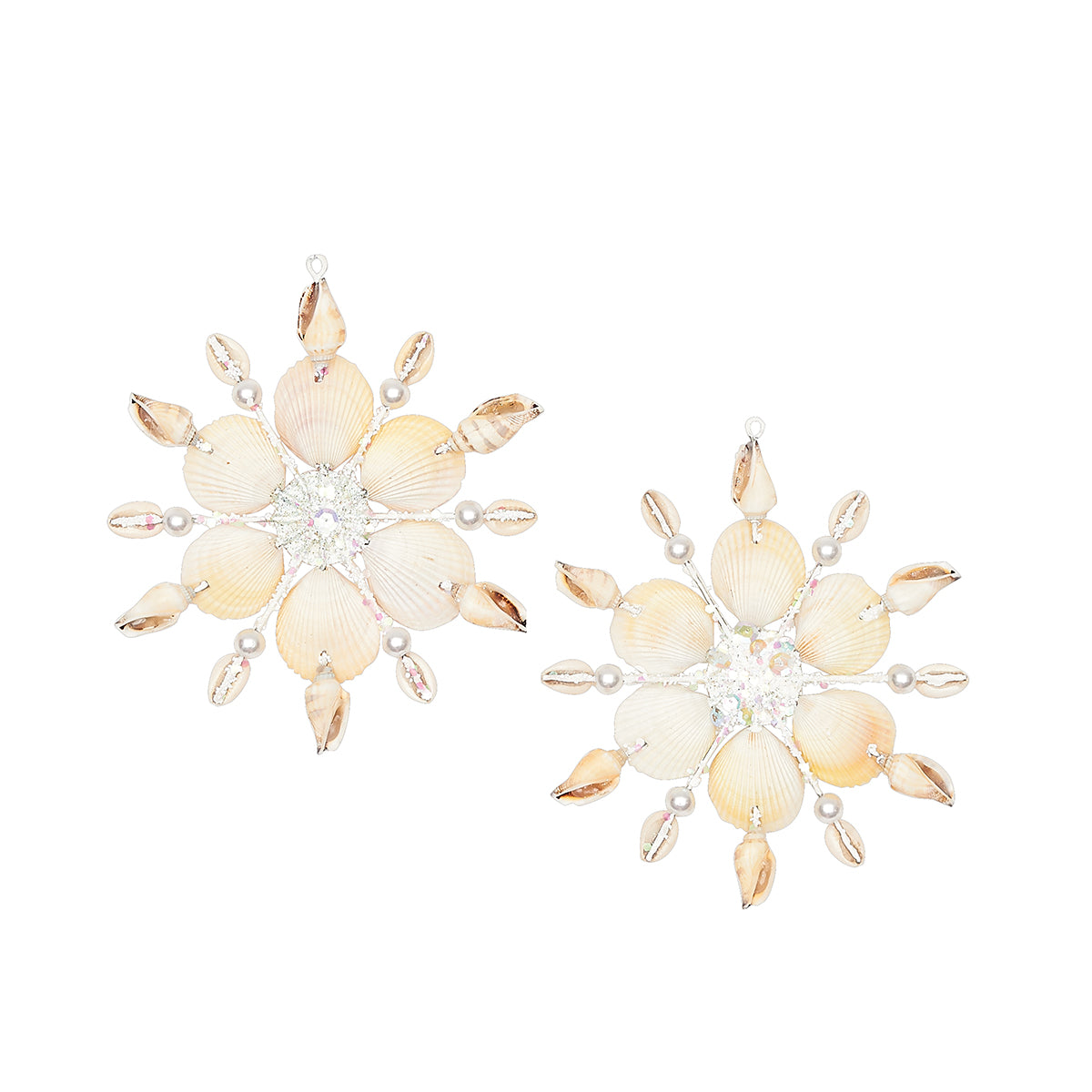 Crystal Beach Snowflake Ornaments, Asst. of 2
