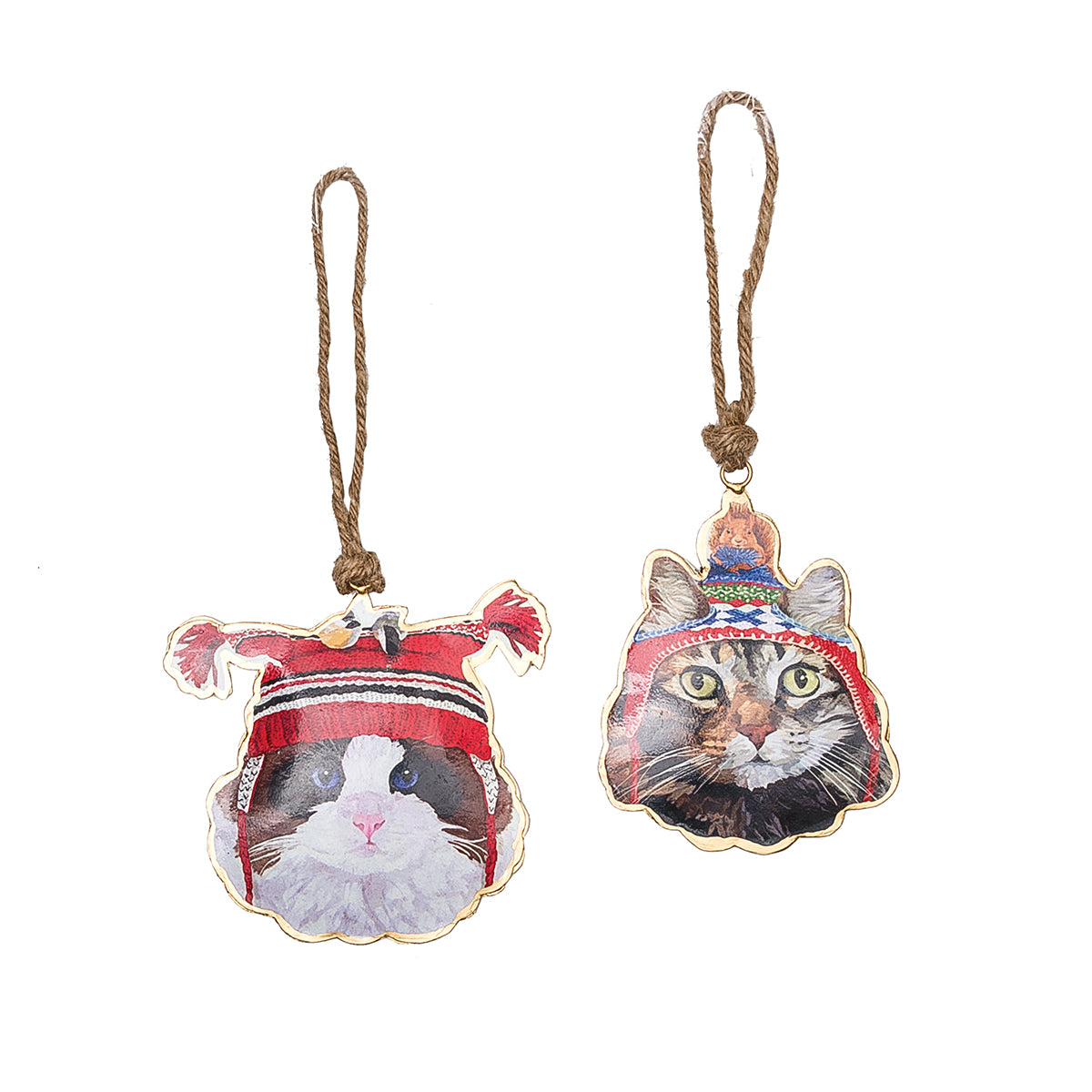 Two Can Cat Ornaments, Asst. of 2