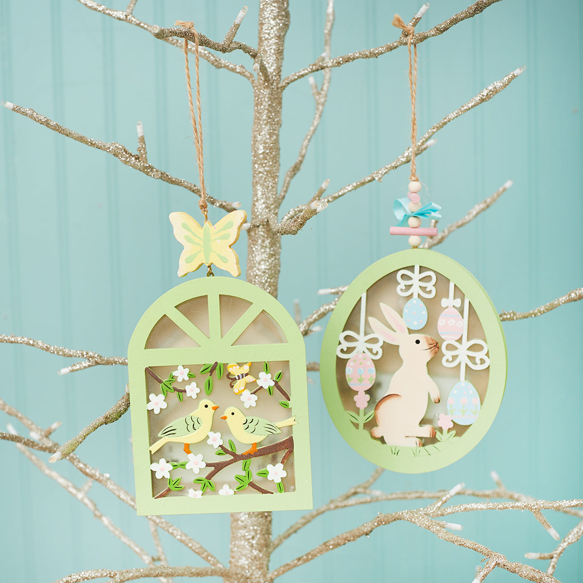 LED Easter Shadow Box Ornaments, Asst. of 2