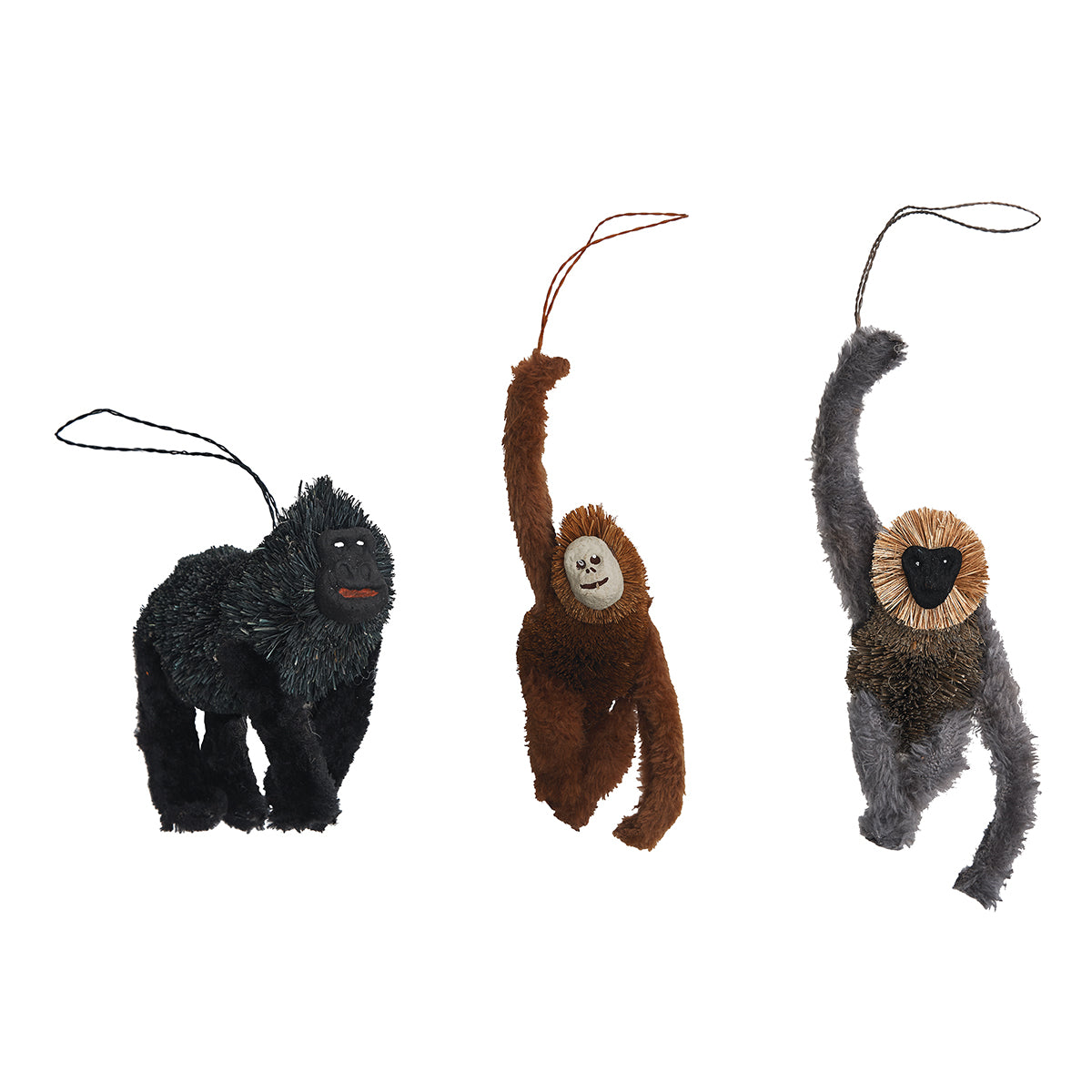 Apes Ornaments, Asst. of 3