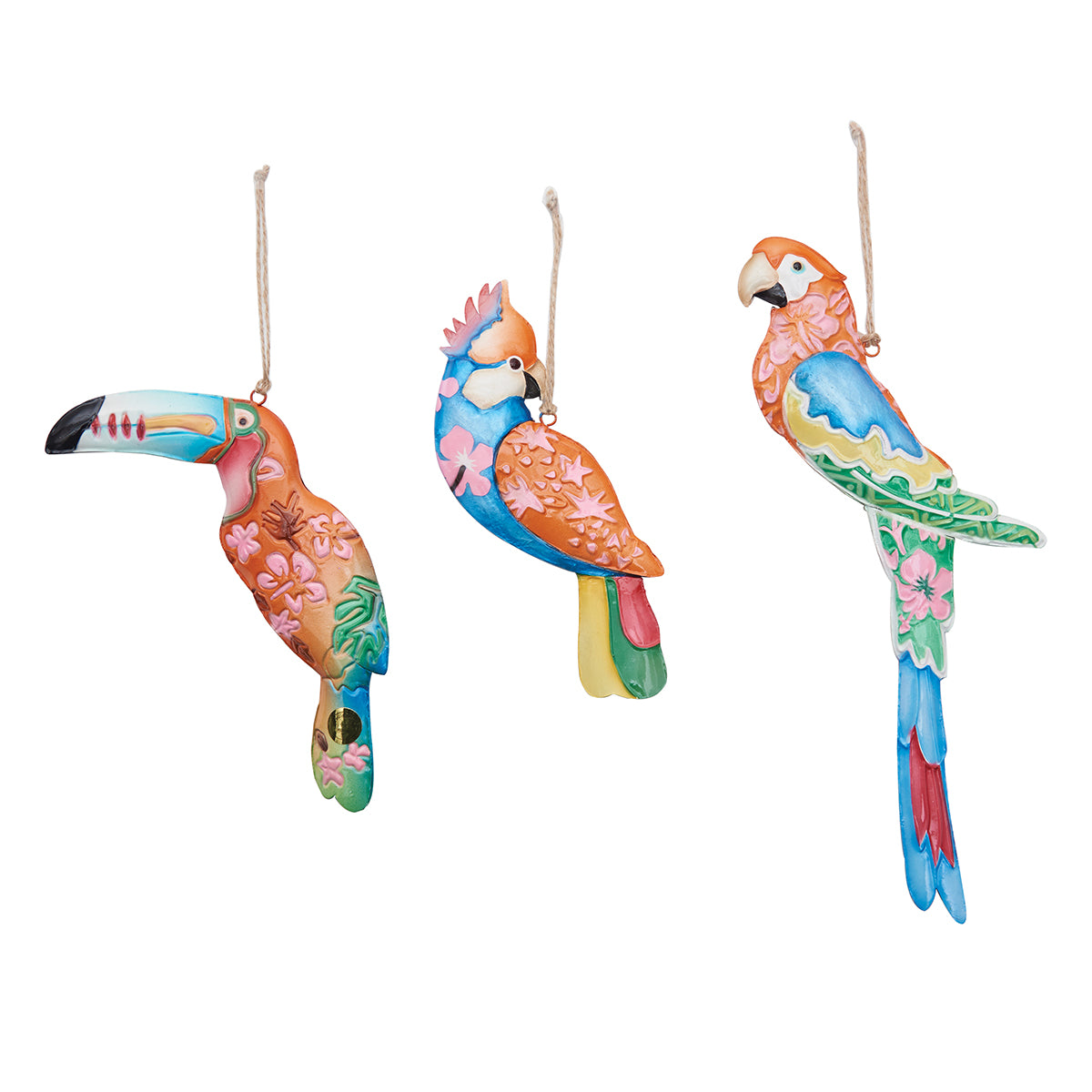 Rain Forest Bird Ornaments, Asst. of 3