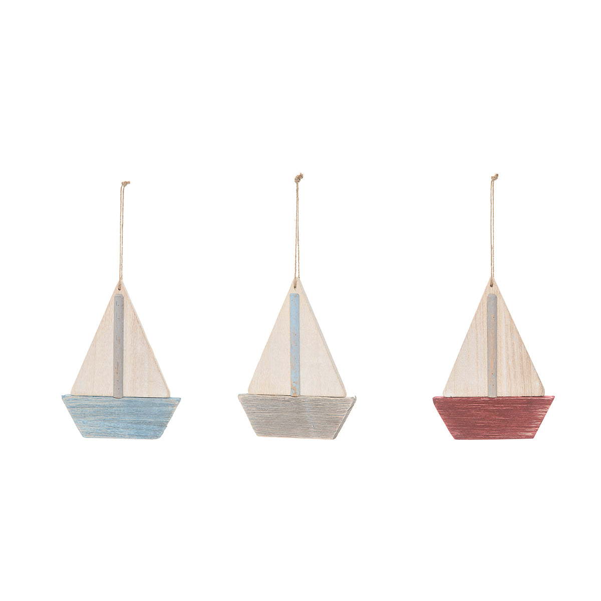 Weathered Sailboat Ornaments, Asst. of 3