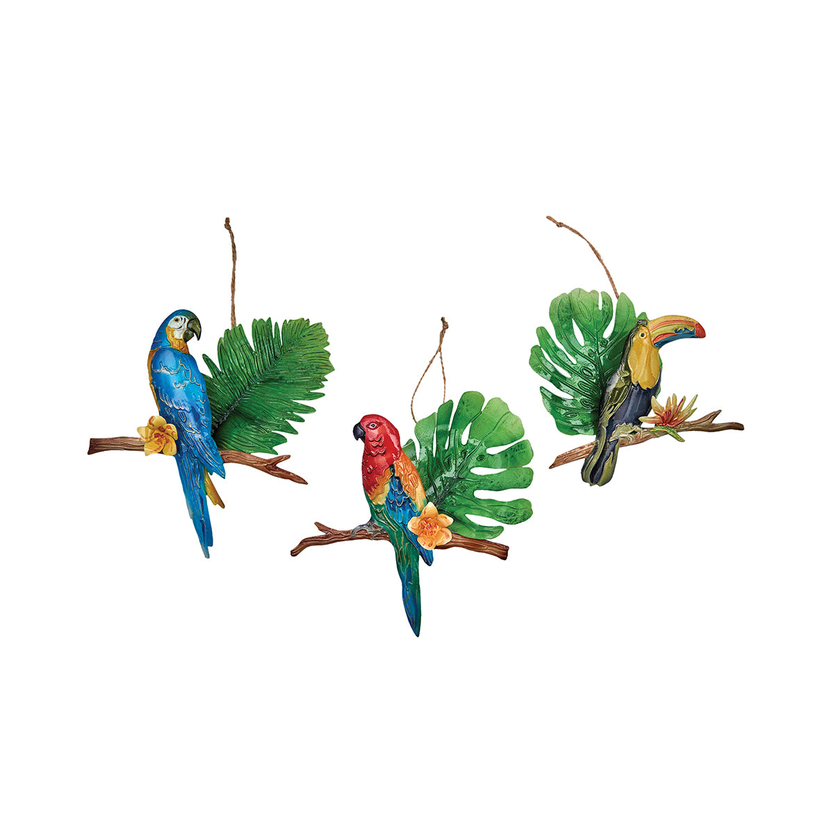 Rainforest Bird Ornaments, Asst. of 3