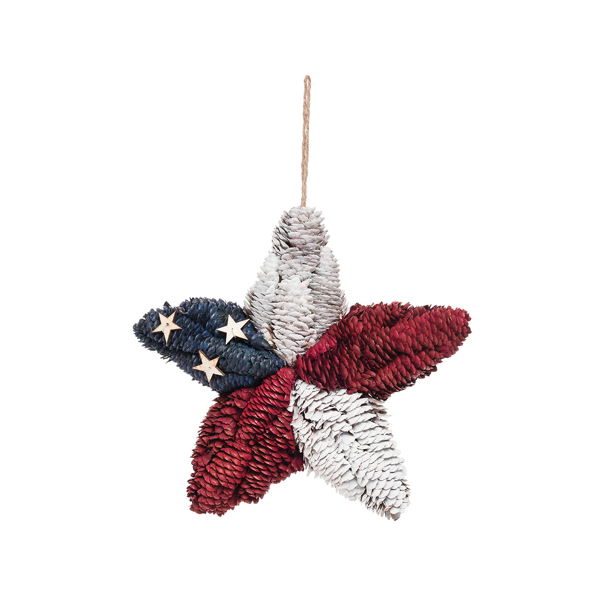 Americana Pine Cone Star Ornament