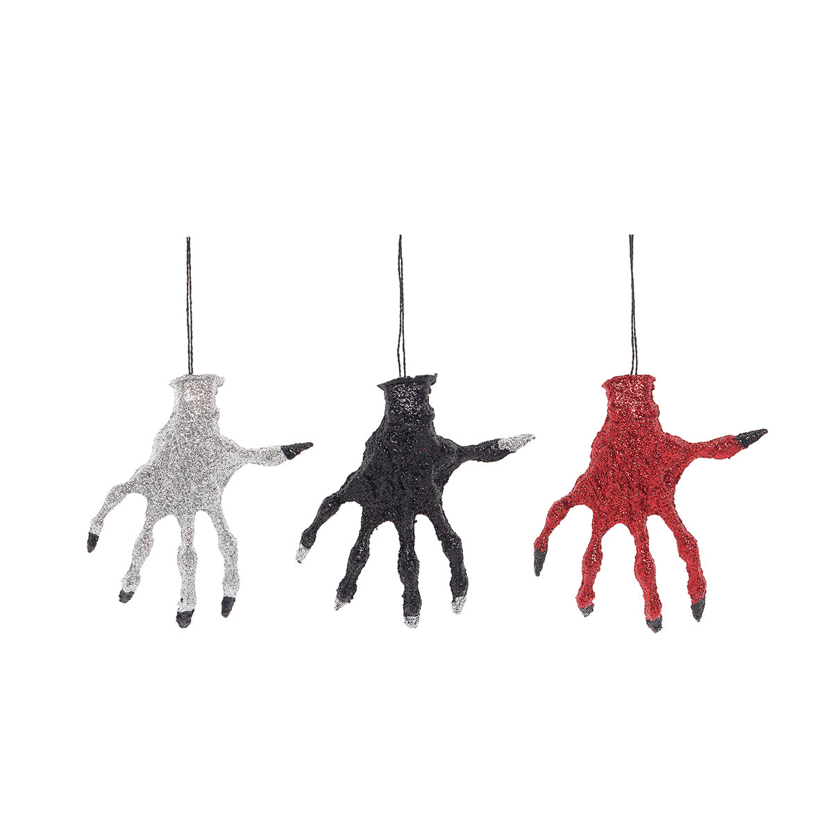 Vampire Claw Glitter Ornaments, Asst. of 3