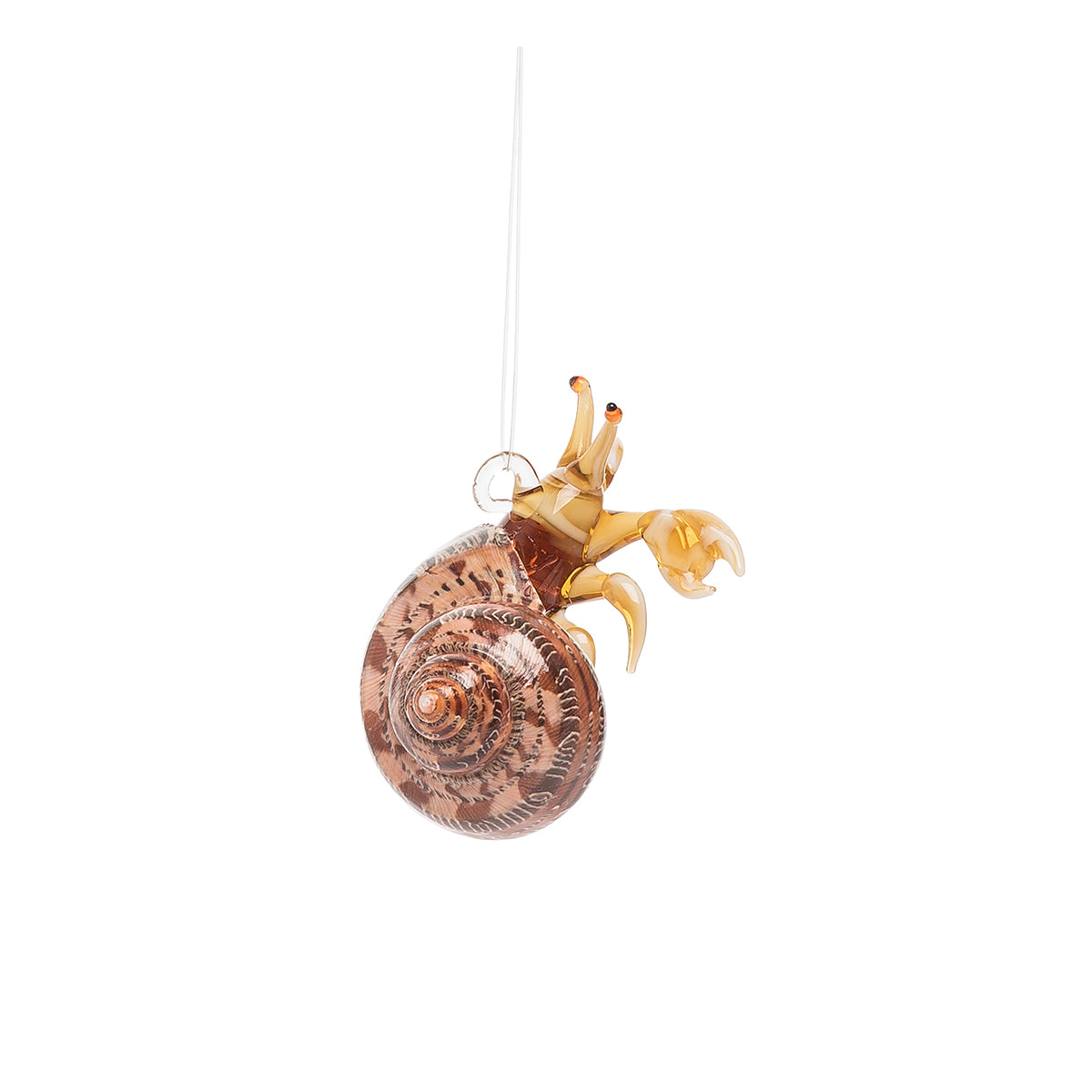 Hermit Crab Shell Art Glass Ornament
