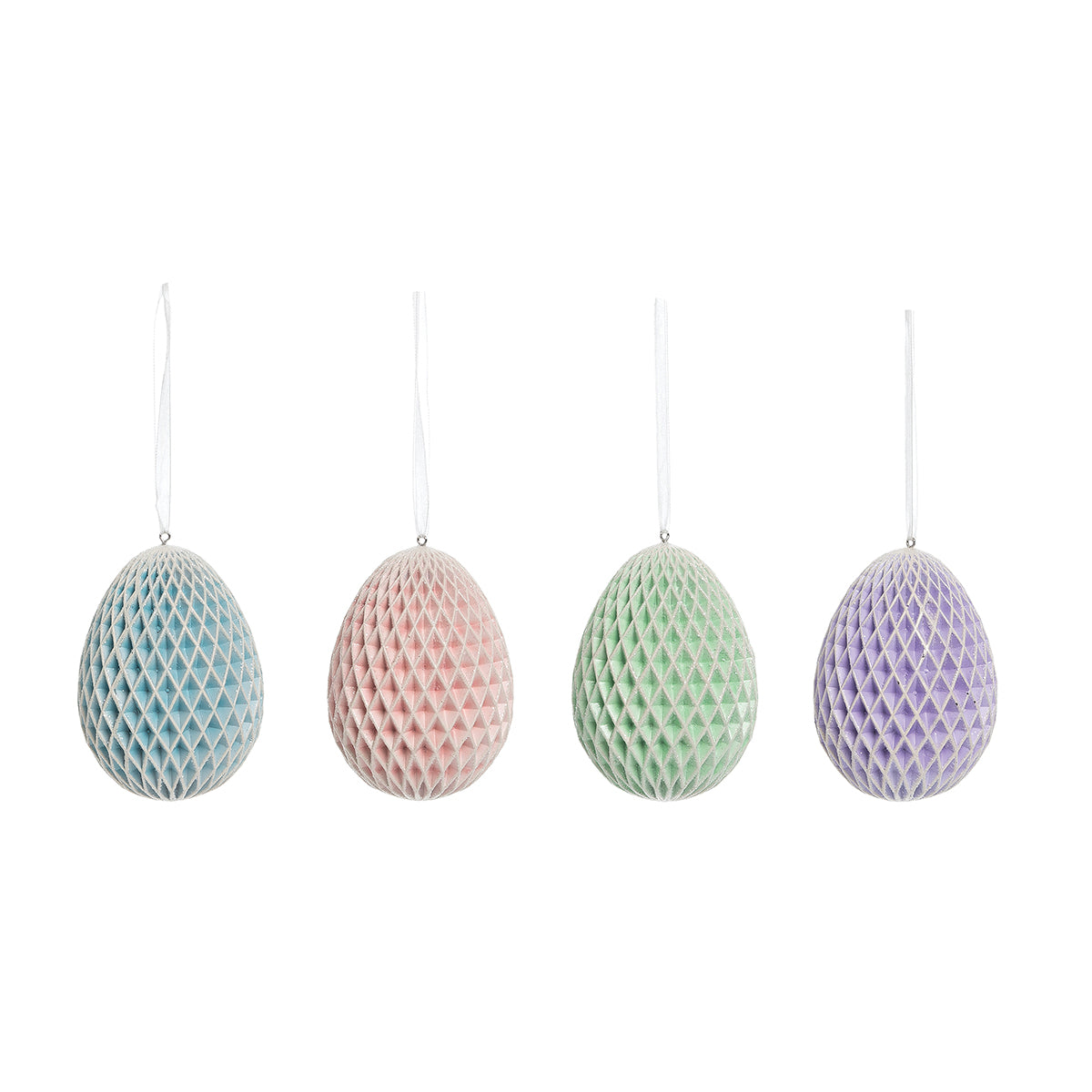 Large Honeycomb Egg Ornaments, Asst. of 4