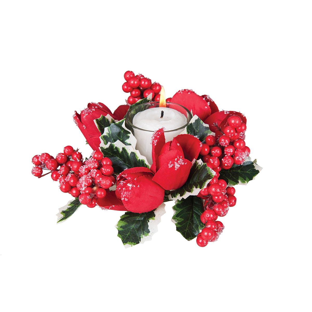 Holiday Floral Candle Wreath