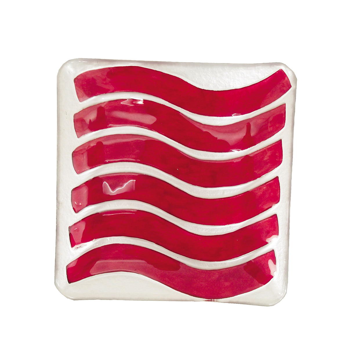 Red Stripe Square Plate