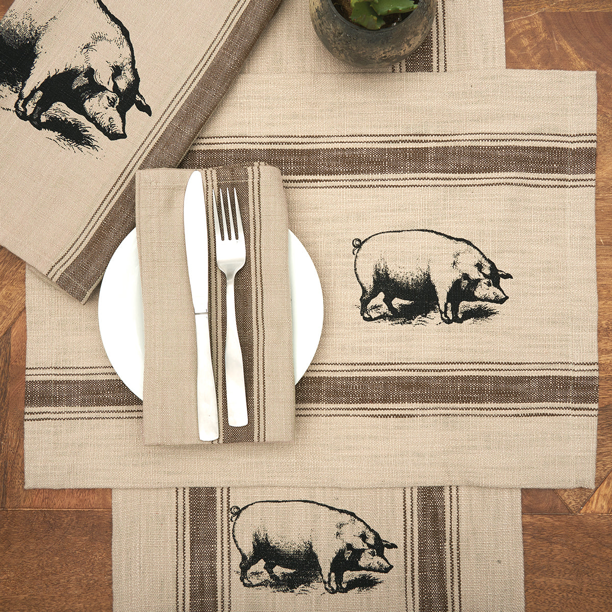 Pig Feed Sack Table Linens