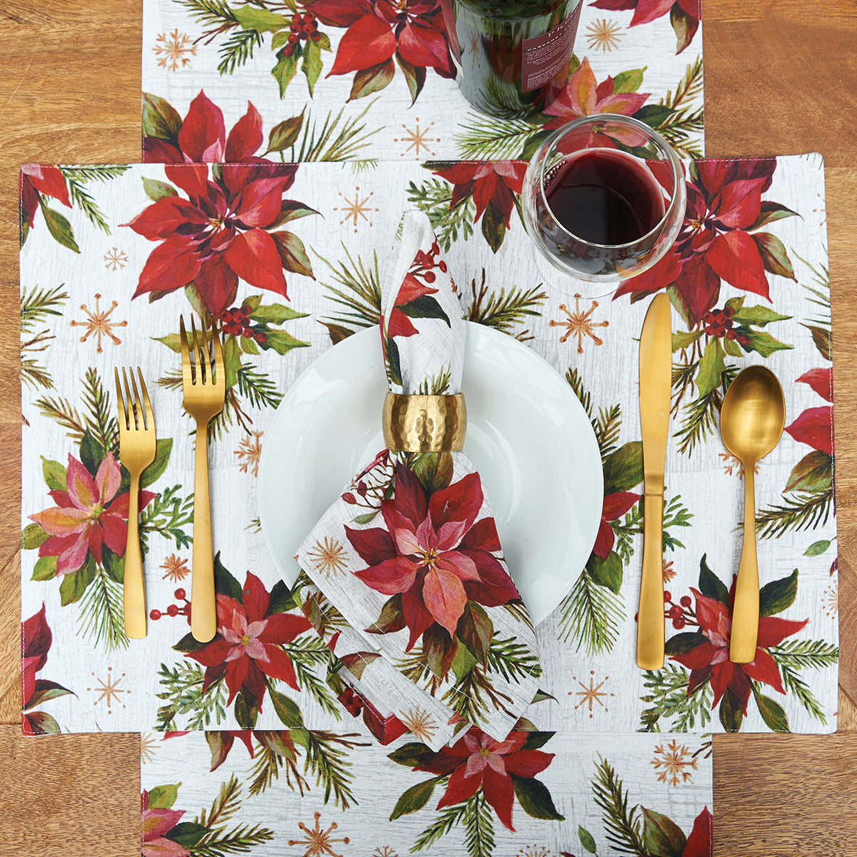 Poinsettia Moments Table Linens